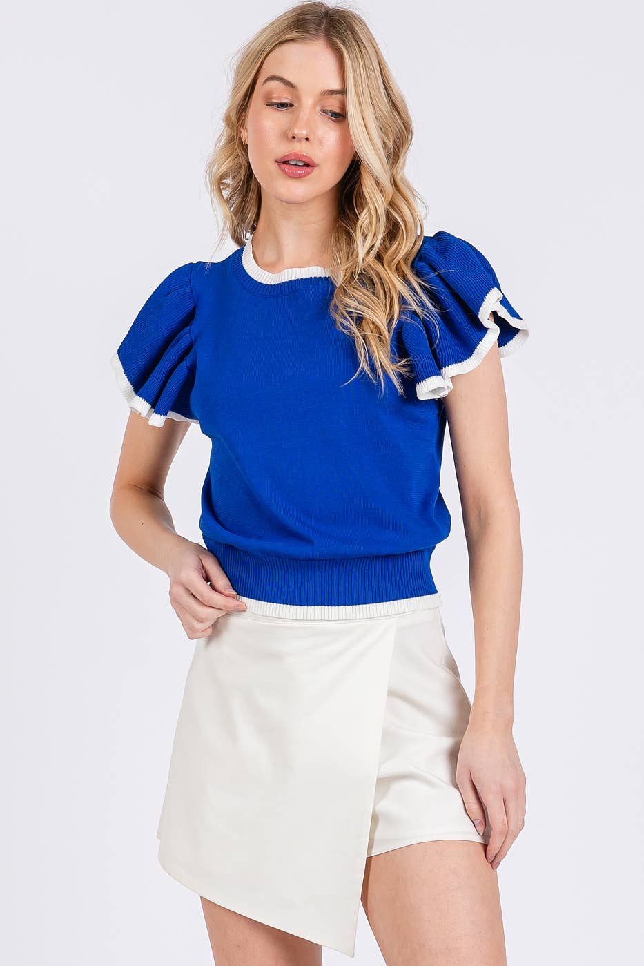 Ruffle Sleeve Sweater