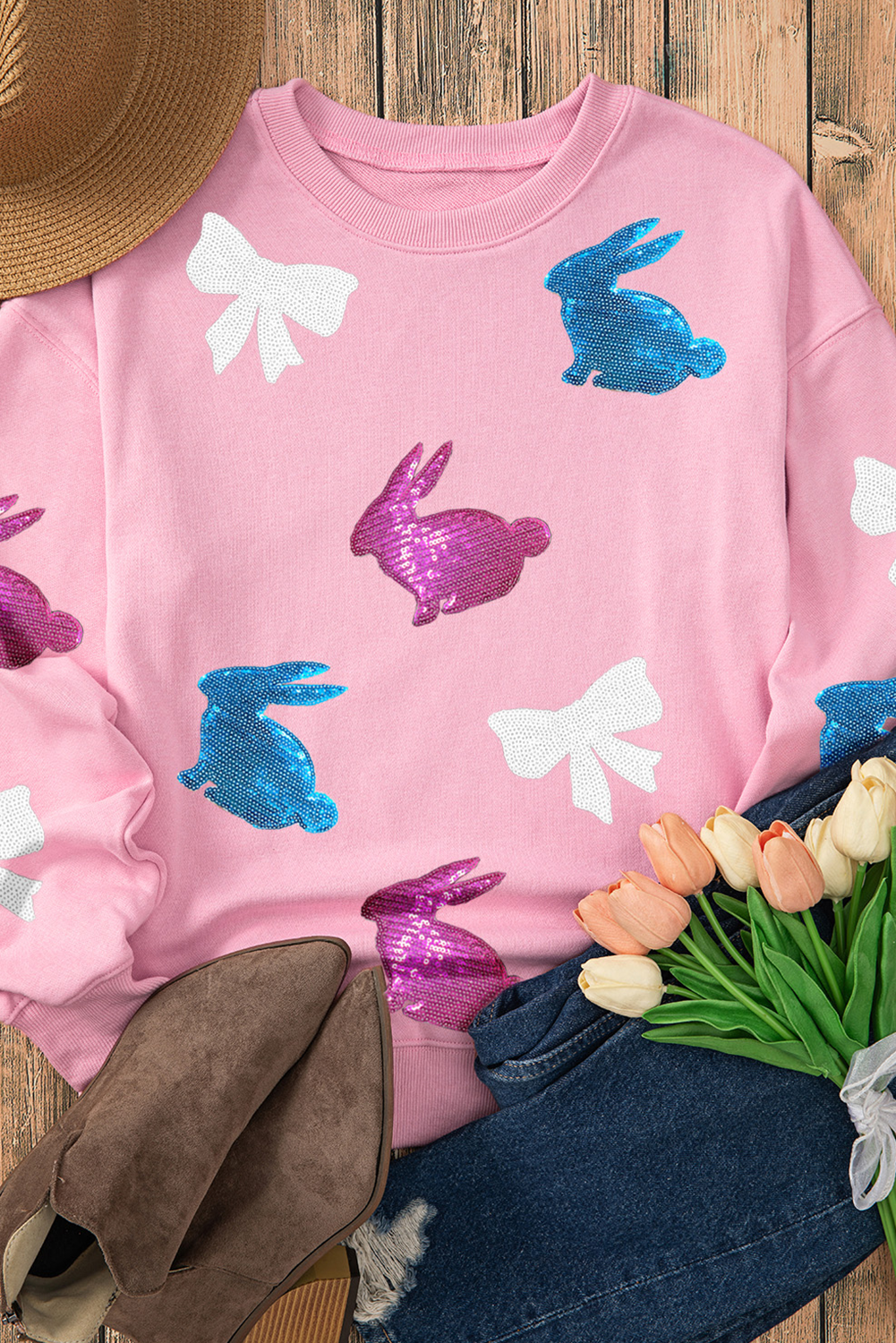 Easter Bunny Sequined Sweatshirt