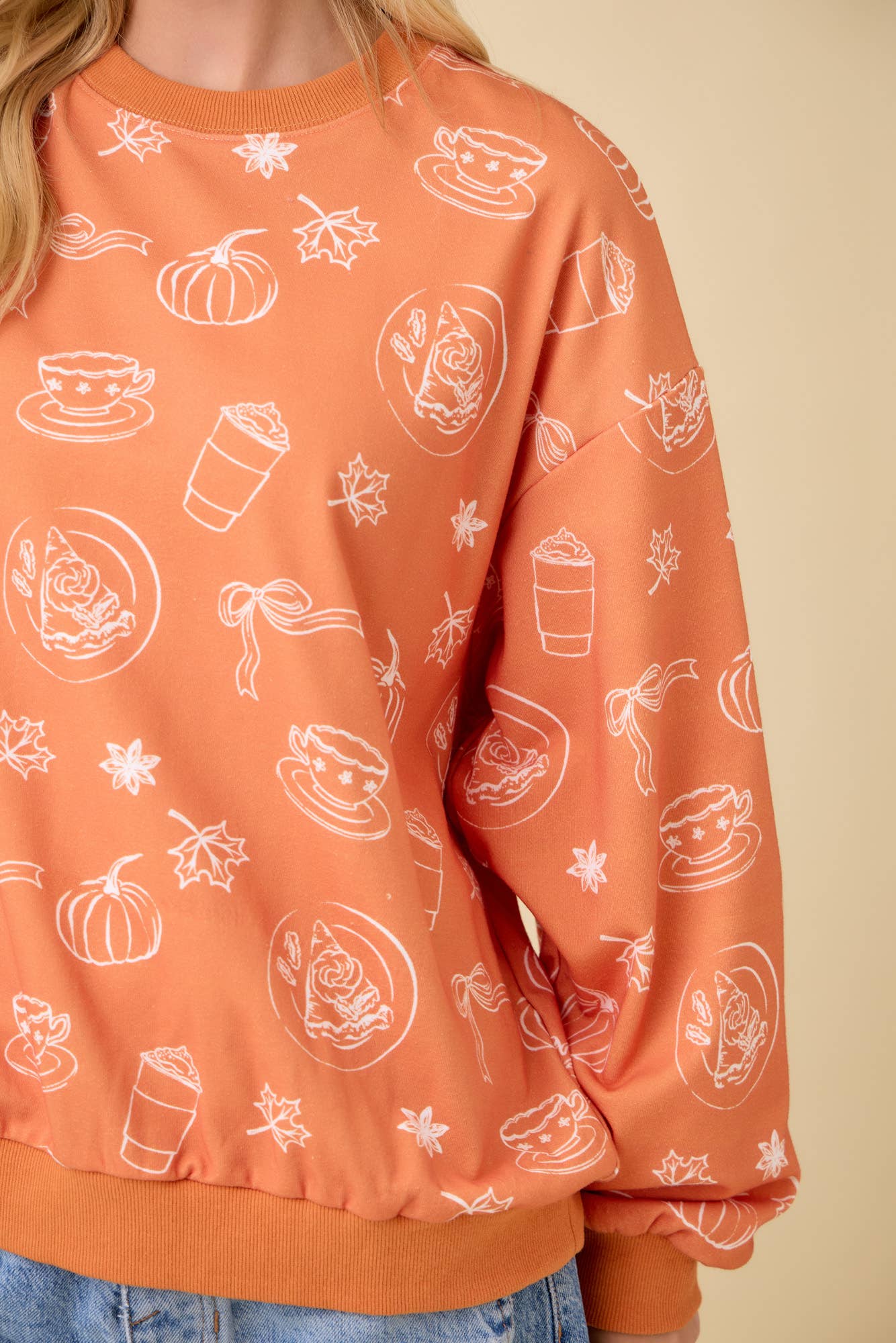 Pumpkin Spice Print Crewneck
