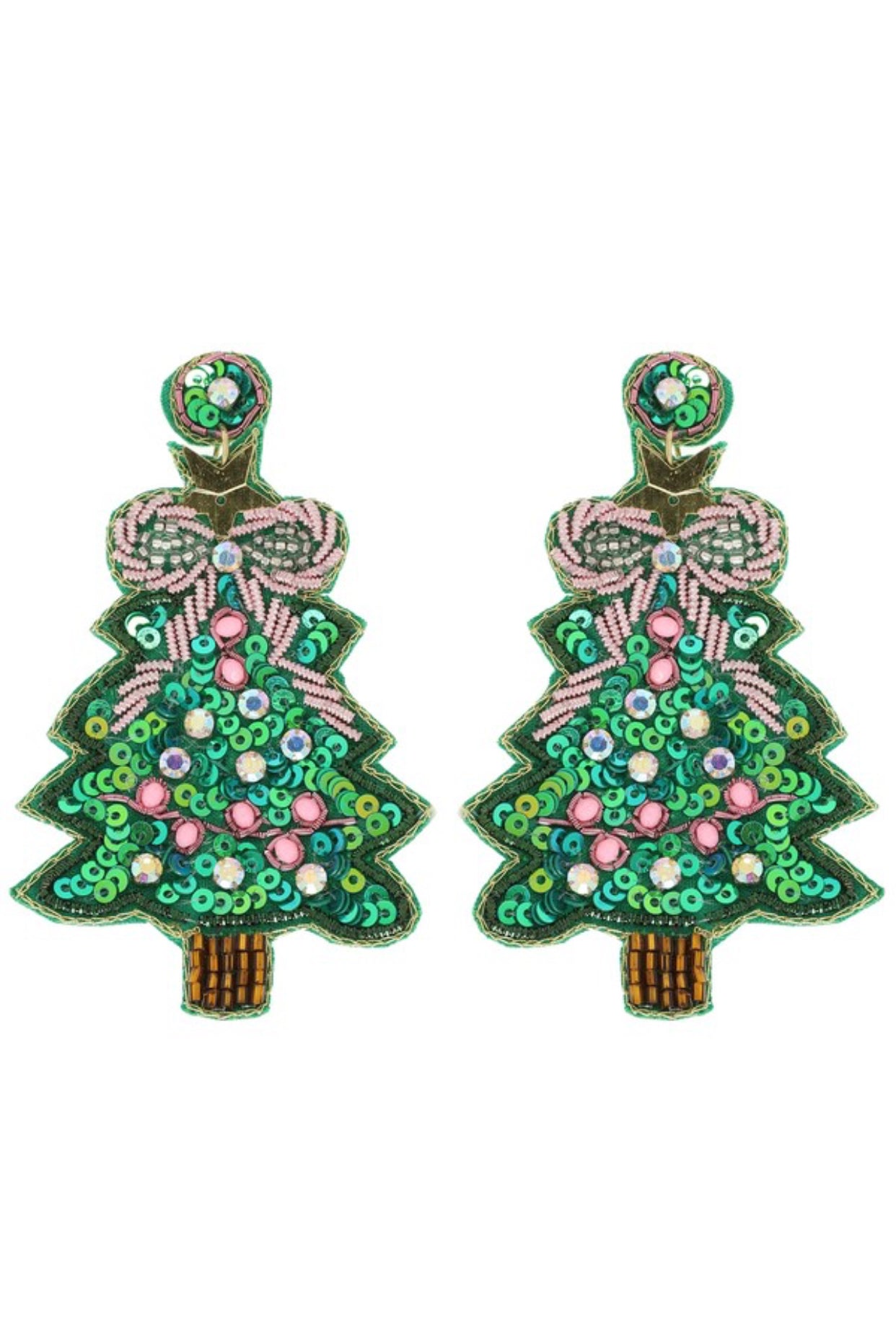 Christmas Tree Ribbon Earring