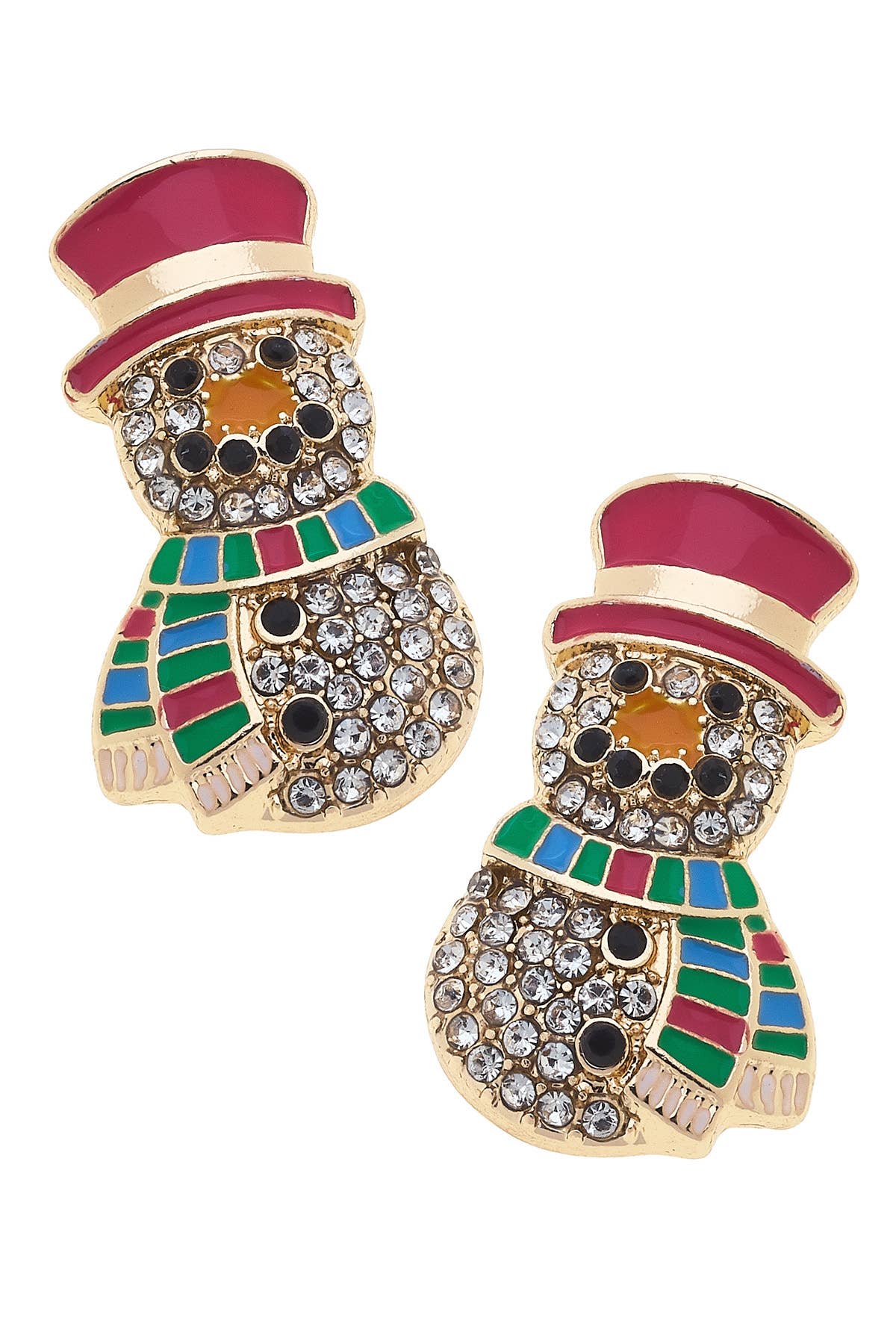 Pave Snowman Stud Earrings
