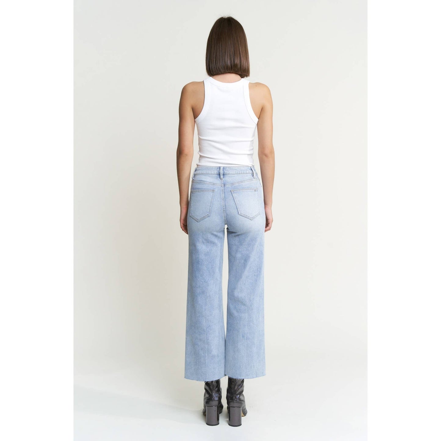 Mid Rise Wide Leg Denim