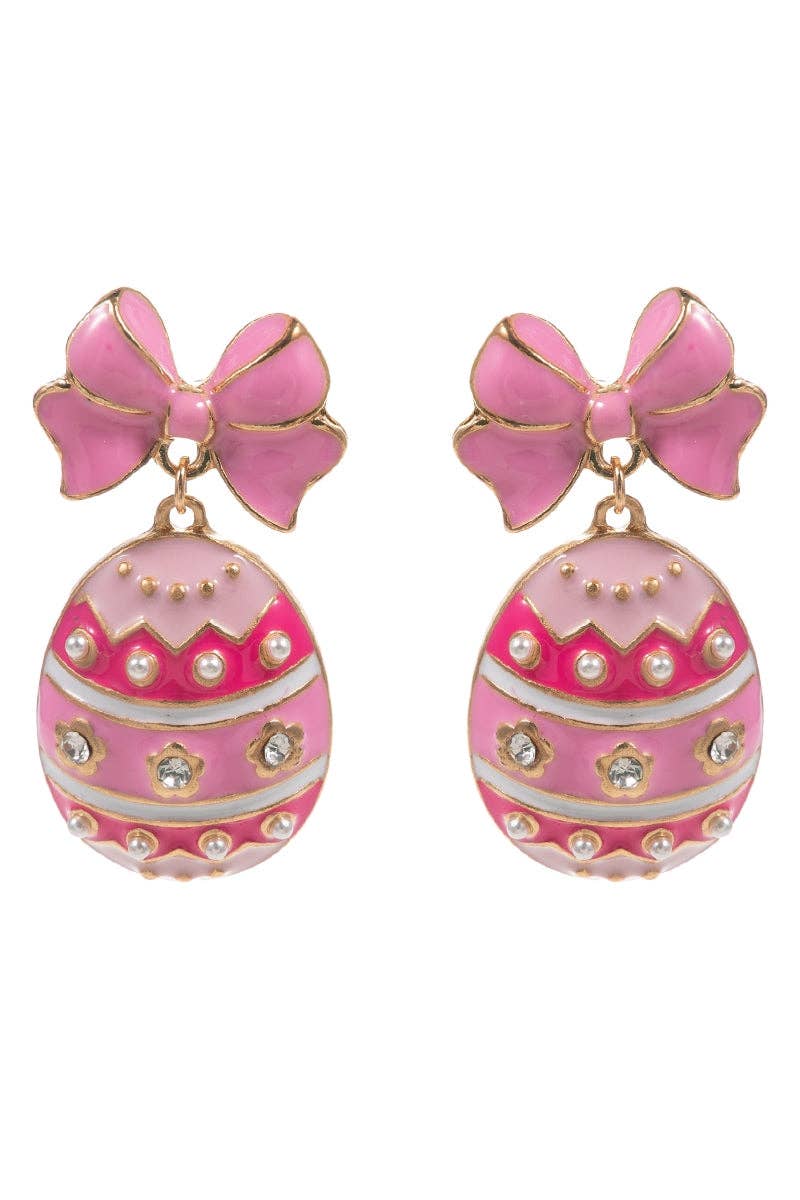 Easter Egg Enamel Ribbon Earrings
