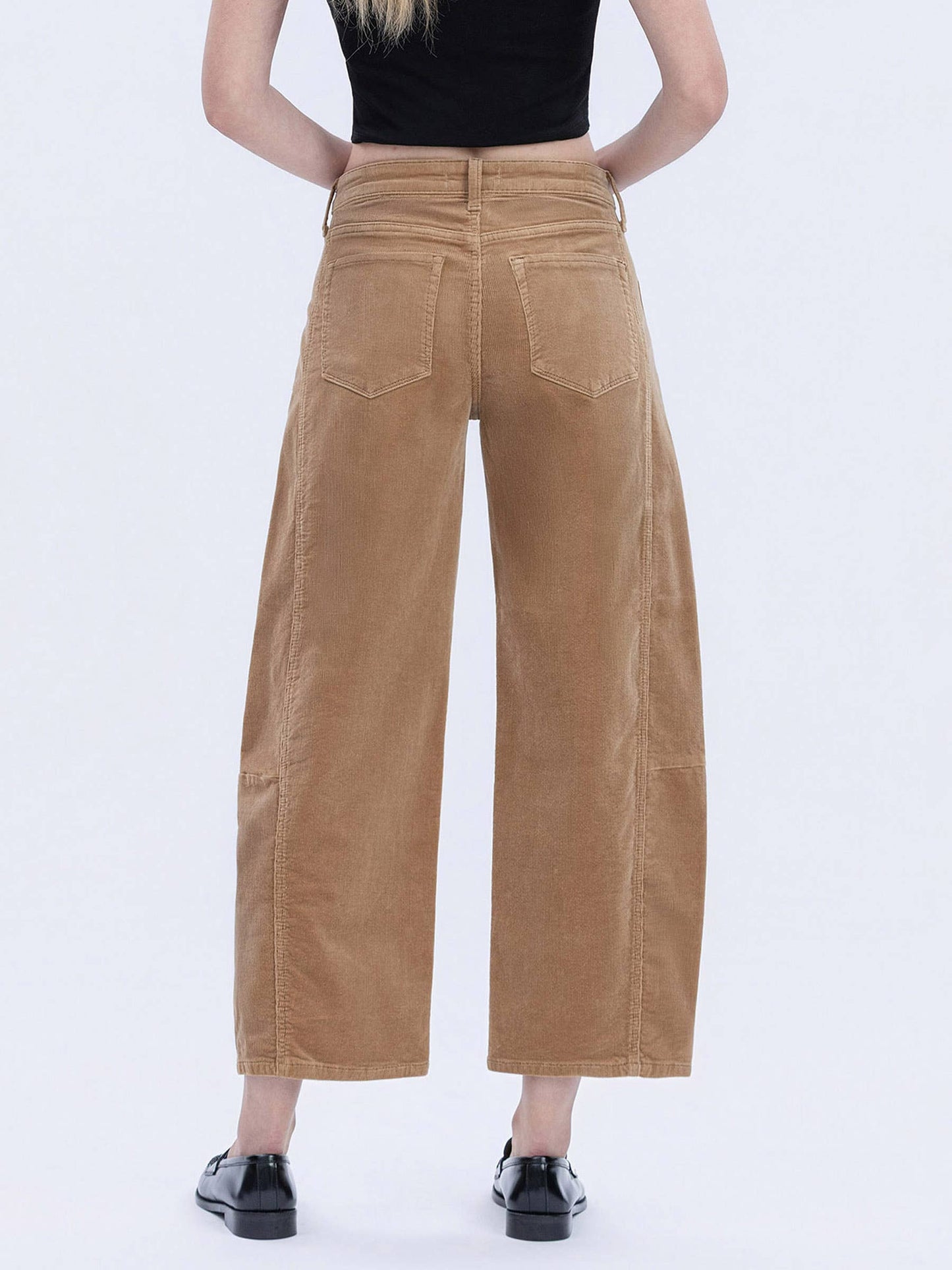 High Rise Corduroy Barrel Jean