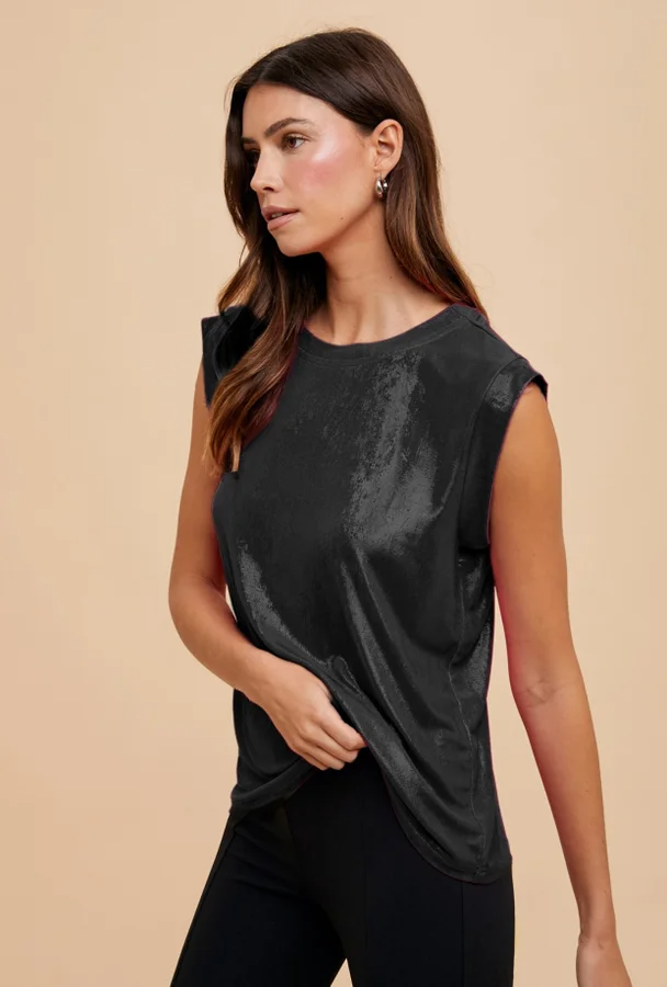 Metallic Muscle Top