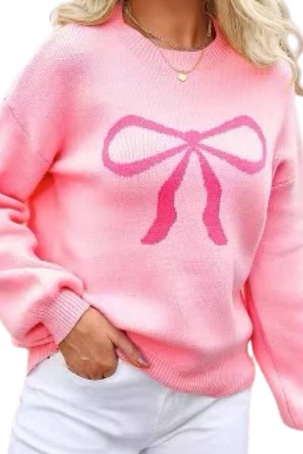 Pink Bow Sweater