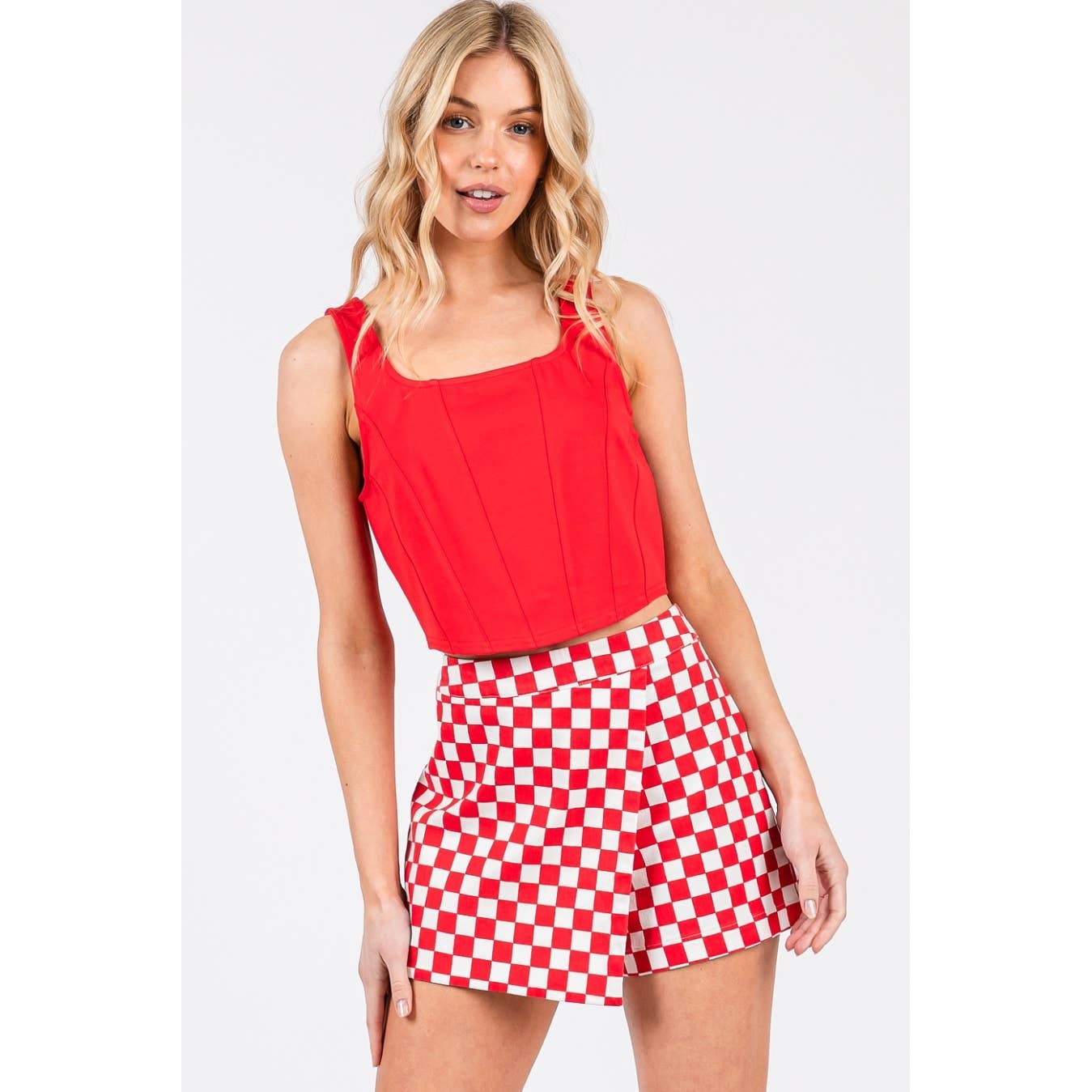 Game Day Checkered Wrap Skort