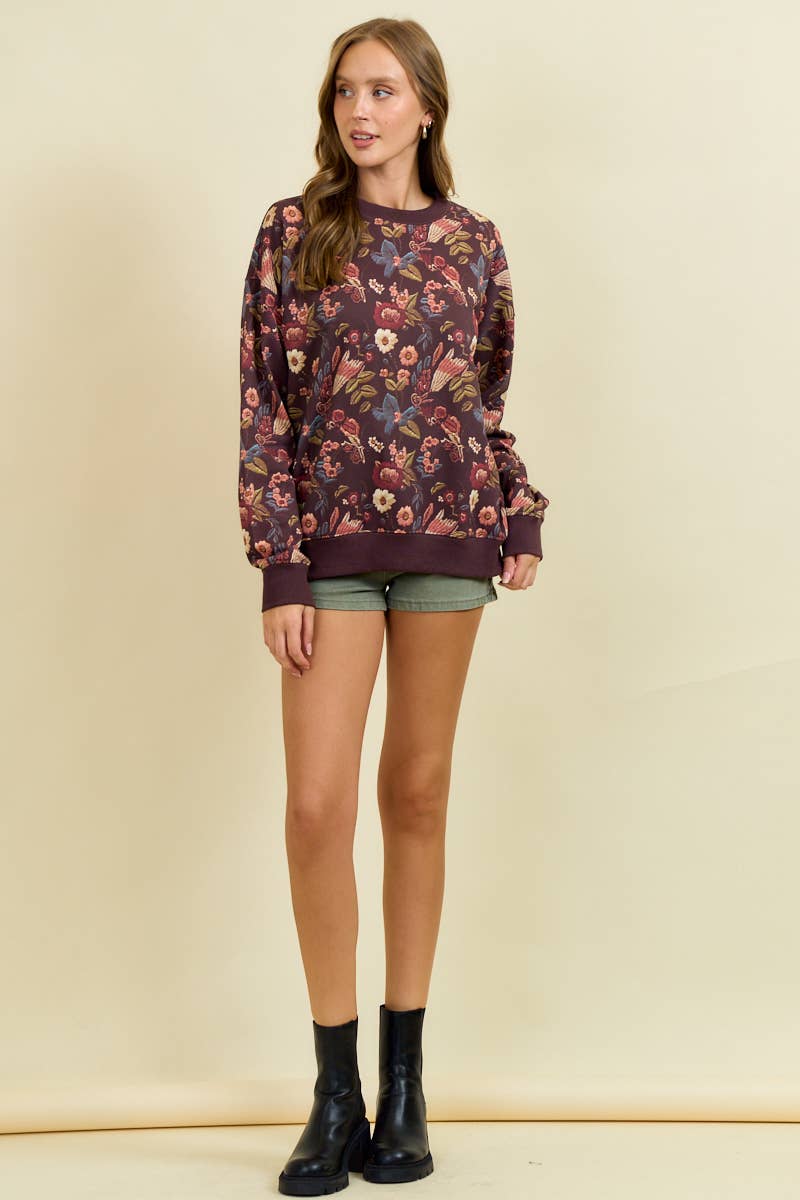 Floral Print Pullover
