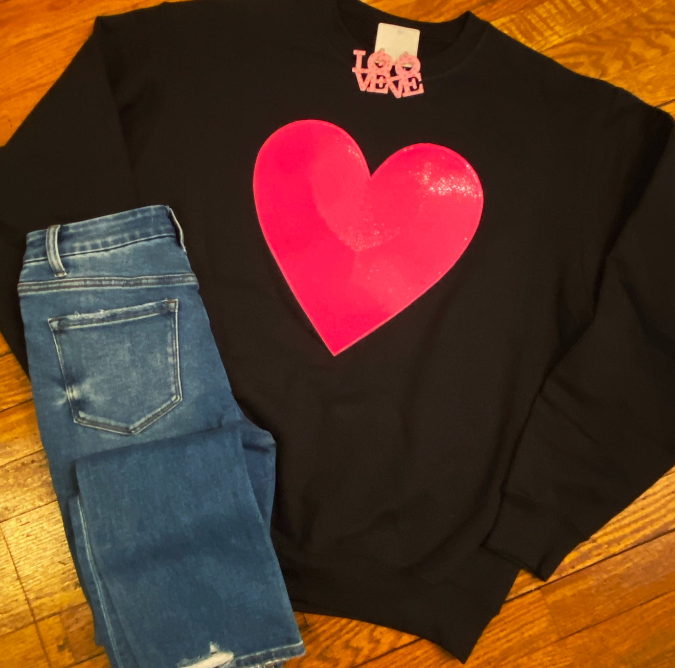 Hot Pink Heart Sweatshirt