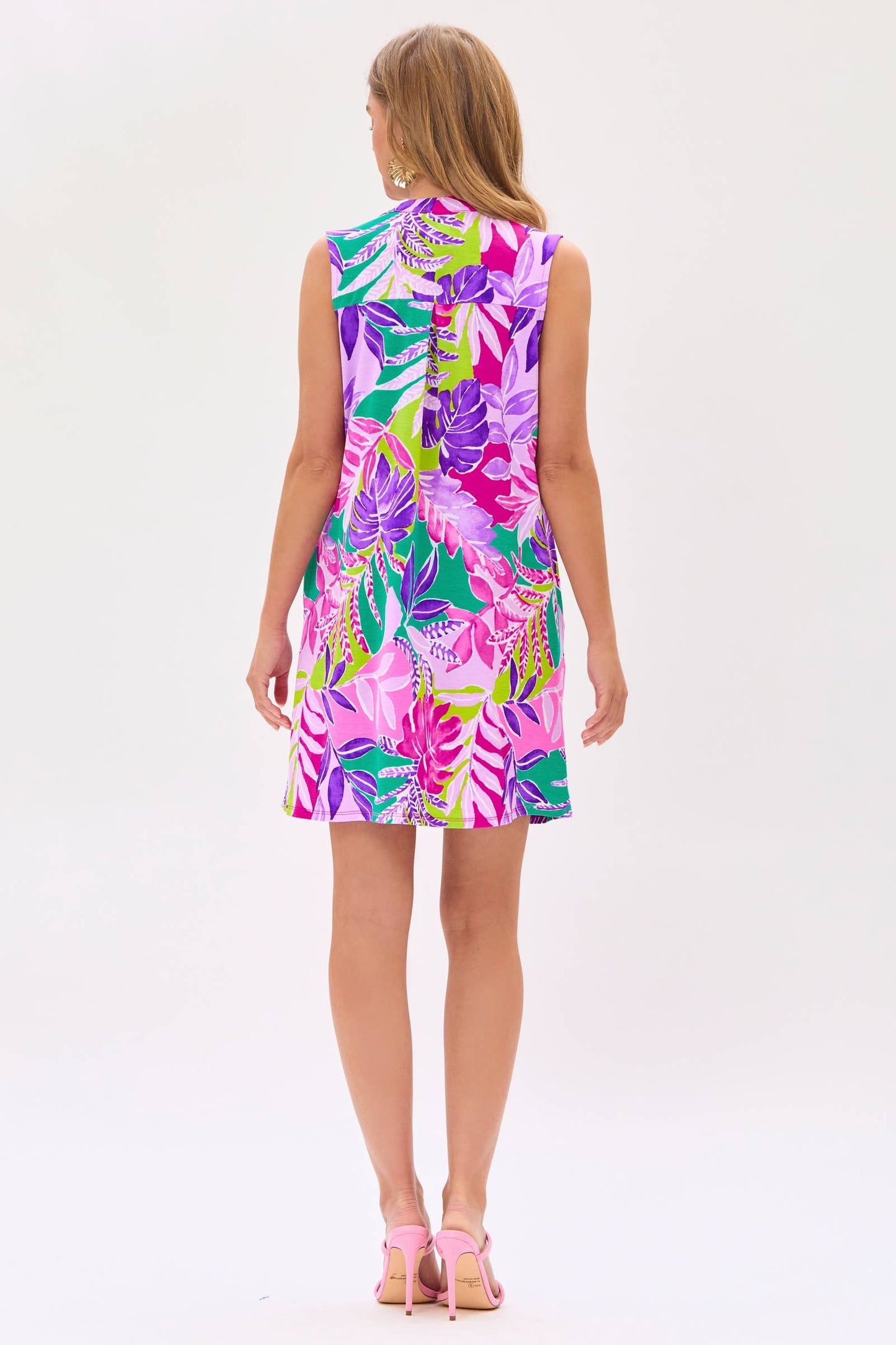Summer Tropical Leaf Print Dress