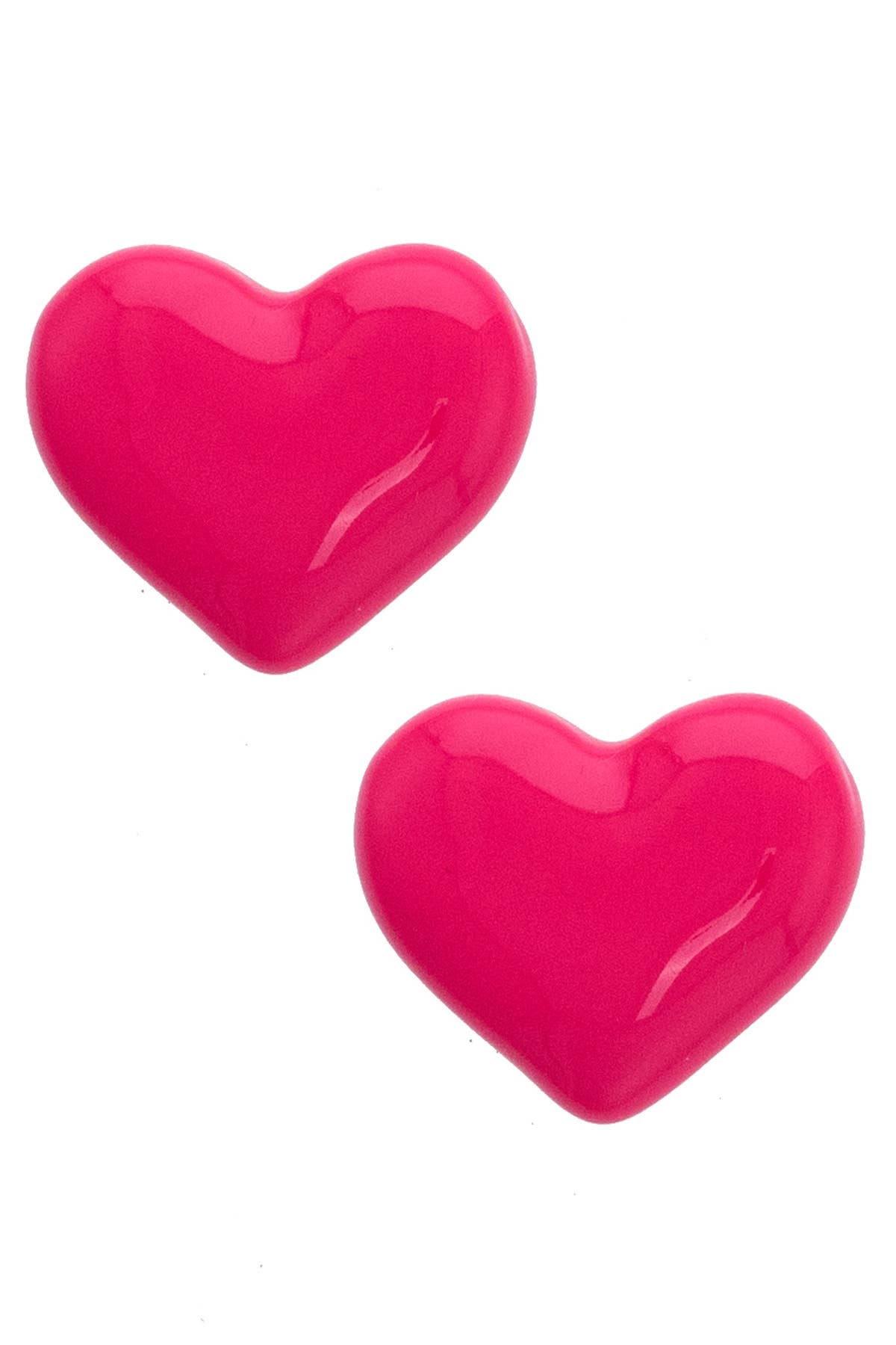 Carter Puffy Heart Enamel Earrings