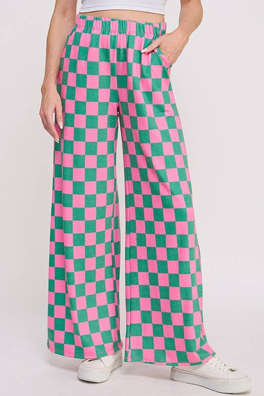 High Waist Checkered Pants