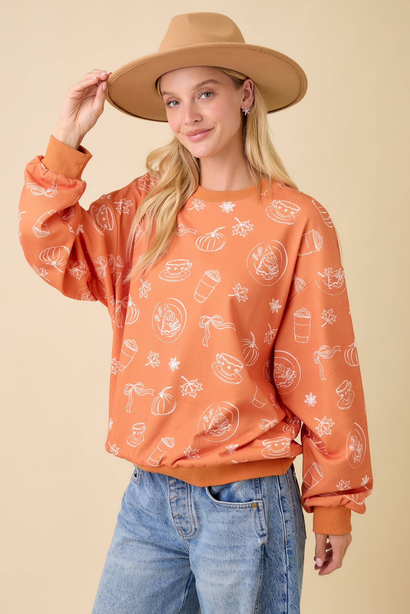 Pumpkin Spice Print Crewneck