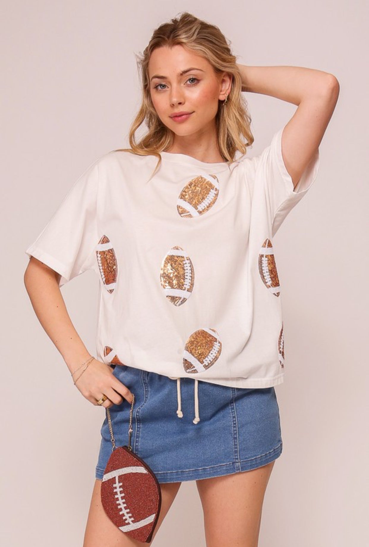 Sequin Football Tee