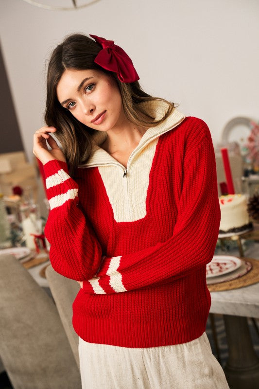 Half Zip Knit Sweater
