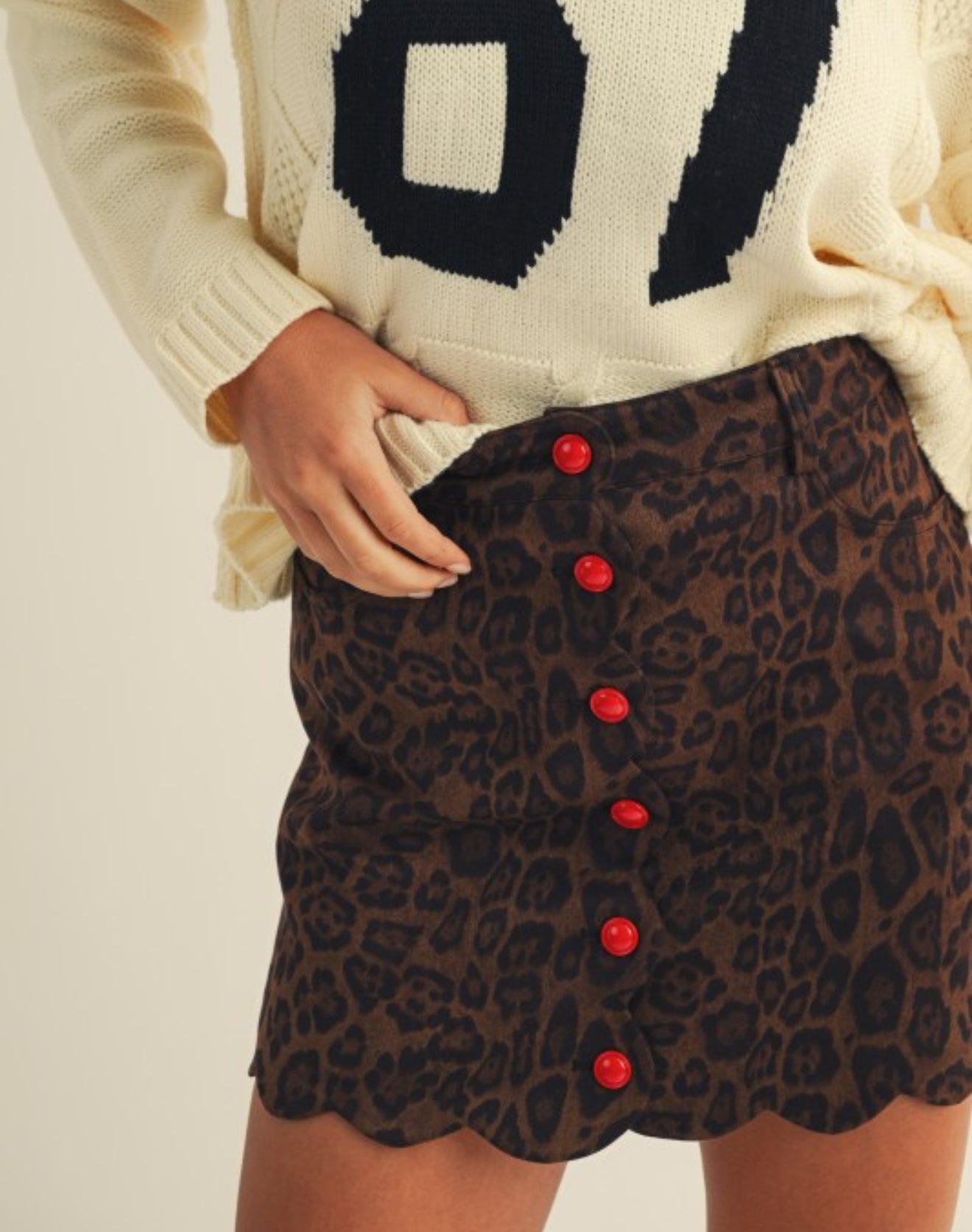 Leopard Suede Skirt
