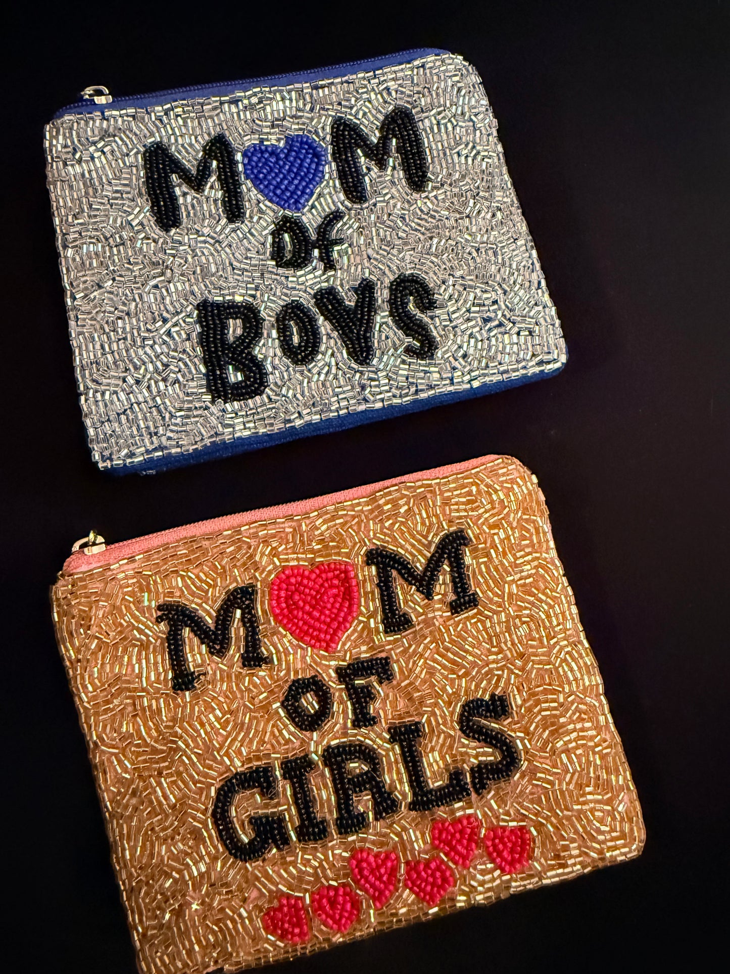 Mom Beaded Coin Purse