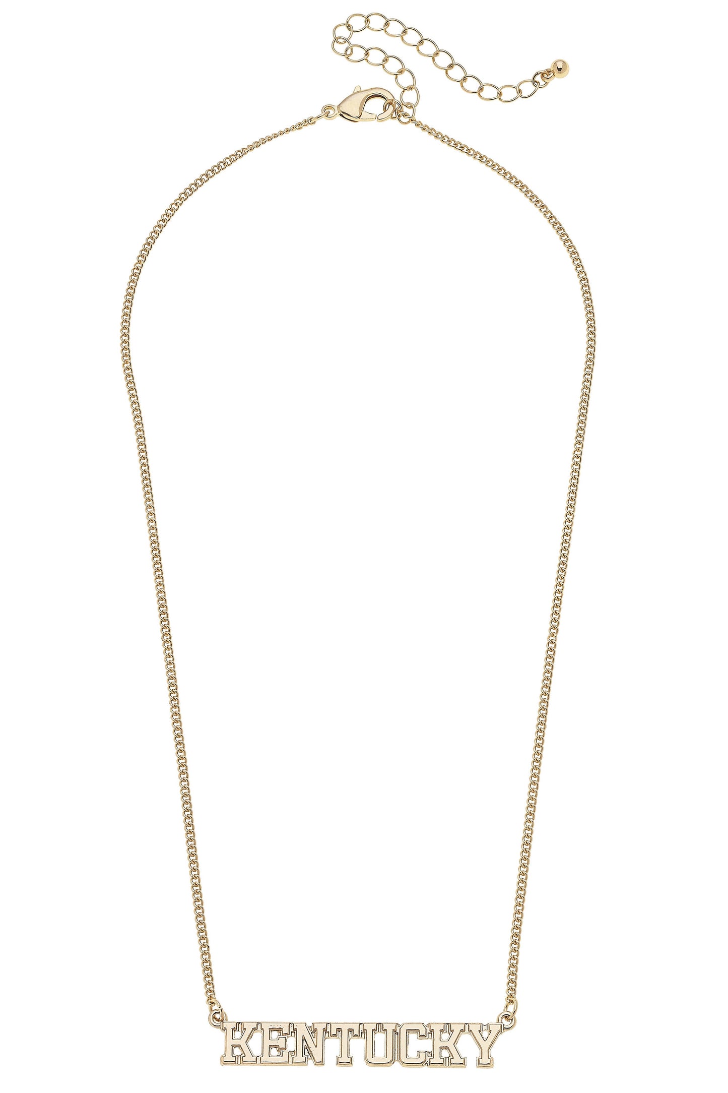 Kentucky Wildcats Varsity Outline Necklace in Shiny Gold