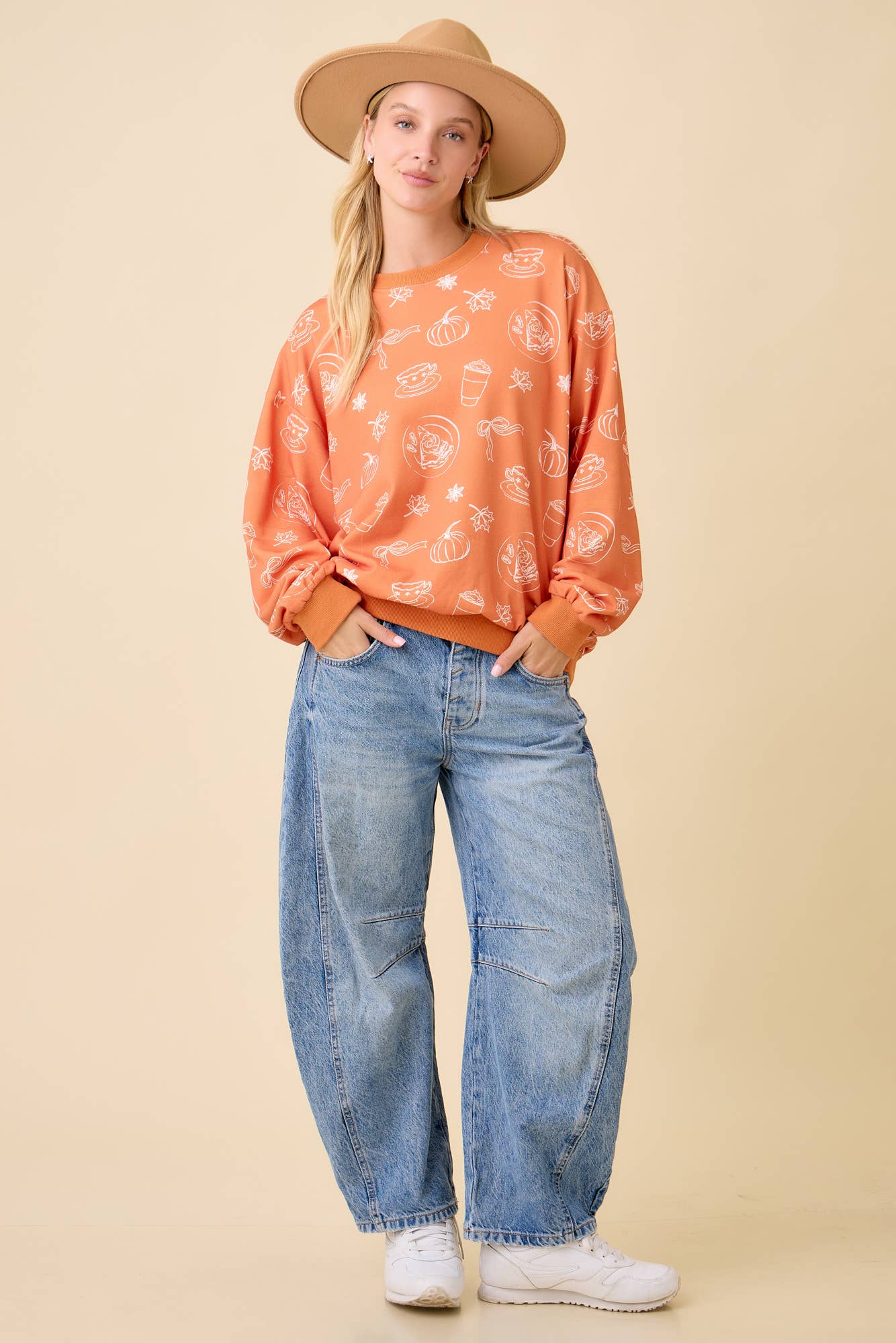Pumpkin Spice Print Crewneck