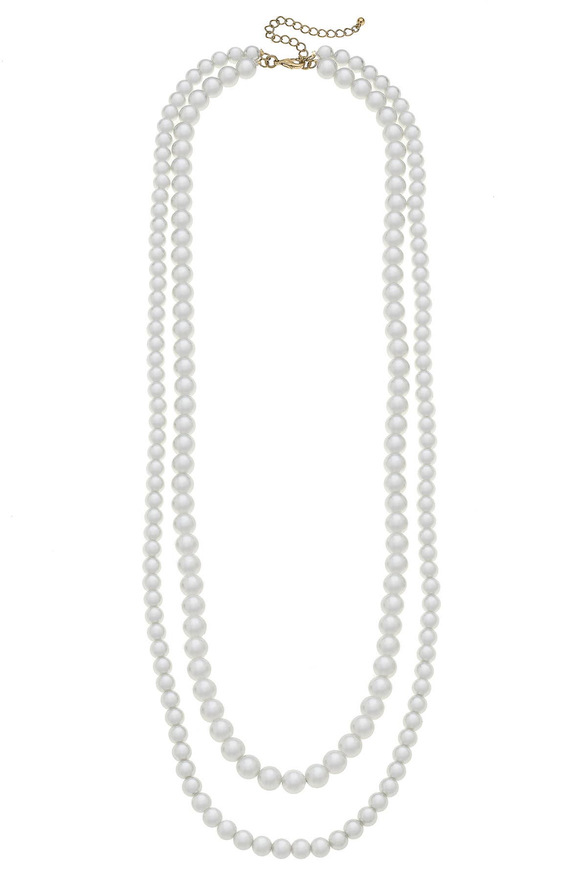 Elizabeth 2-Row Classic Pearl Necklace in Ivory