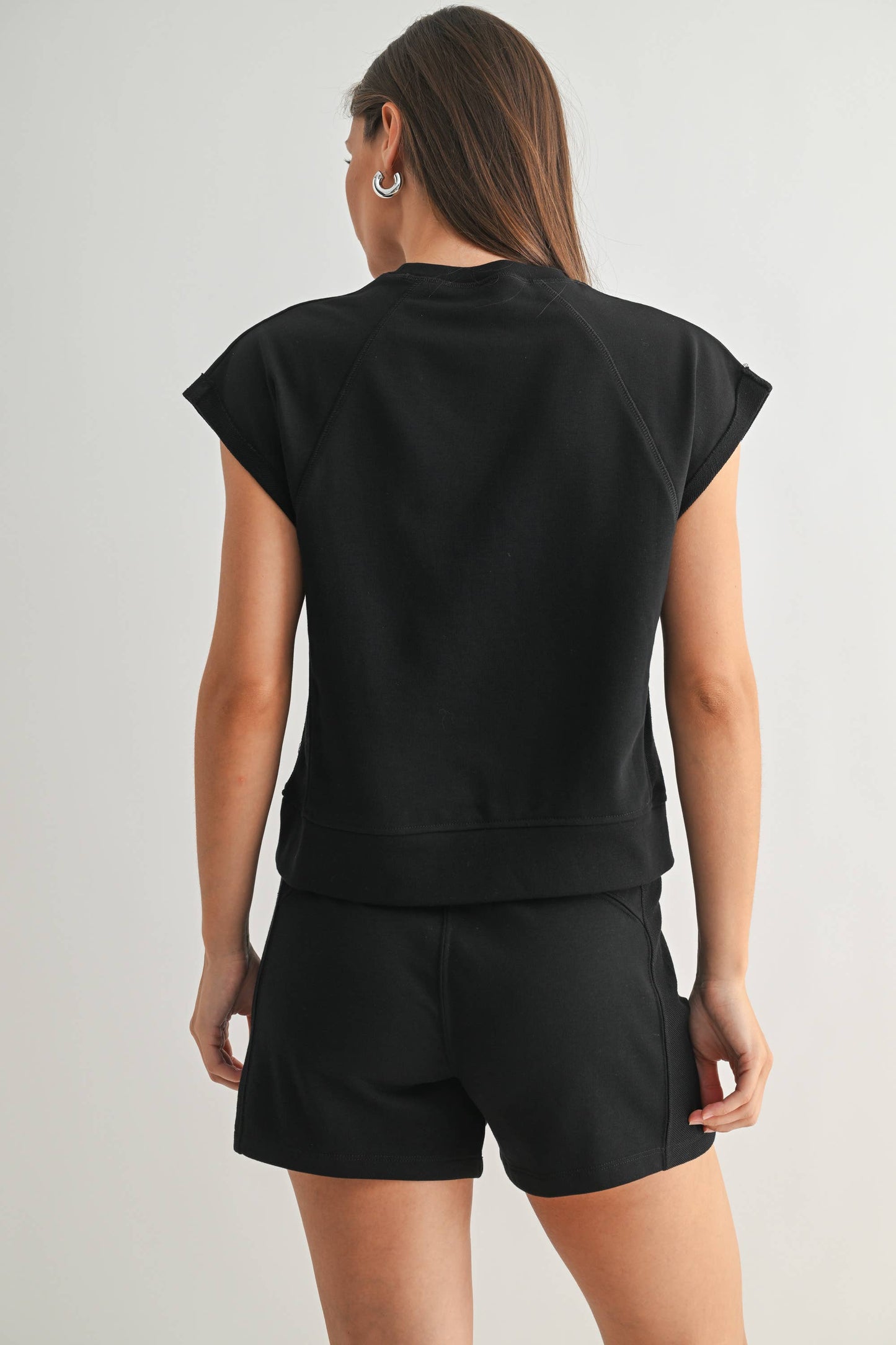 French Terry Cap Sleeve Top