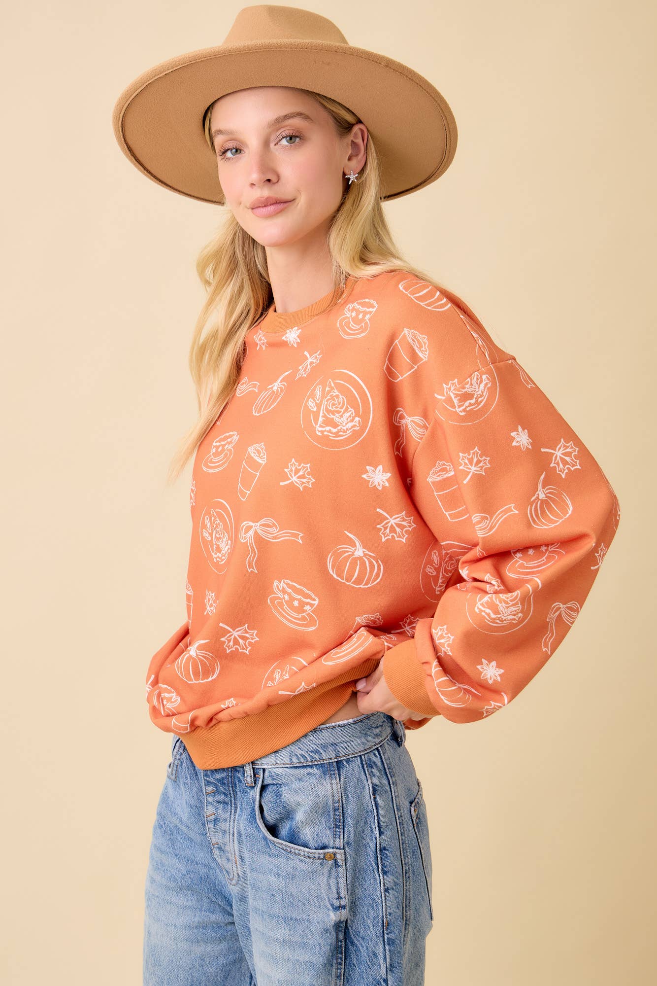 Pumpkin Spice Print Crewneck