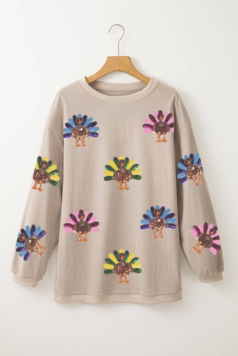 Sequin Turkey Pullover
