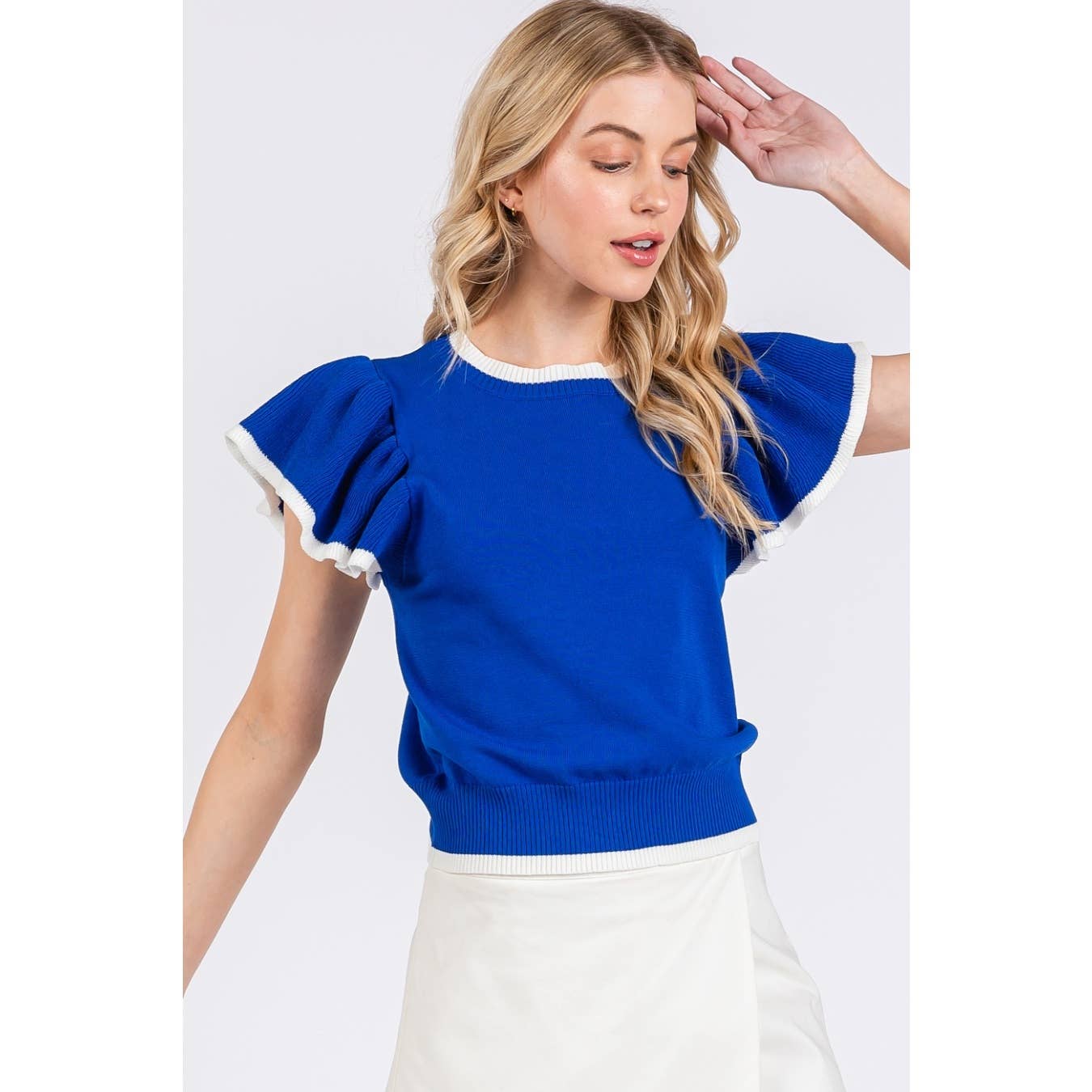 Ruffle Sleeve Sweater