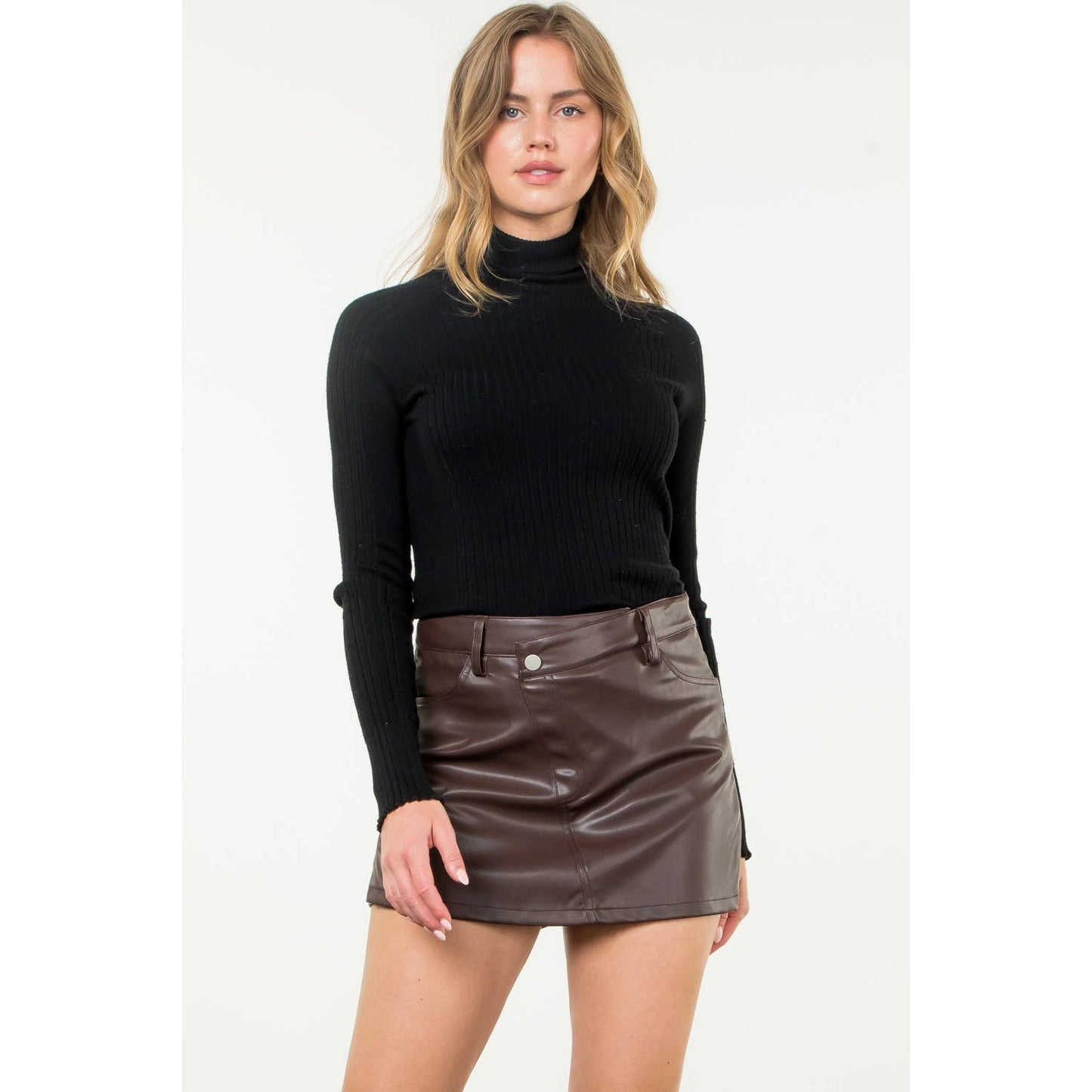 Chocolate Leather Skort