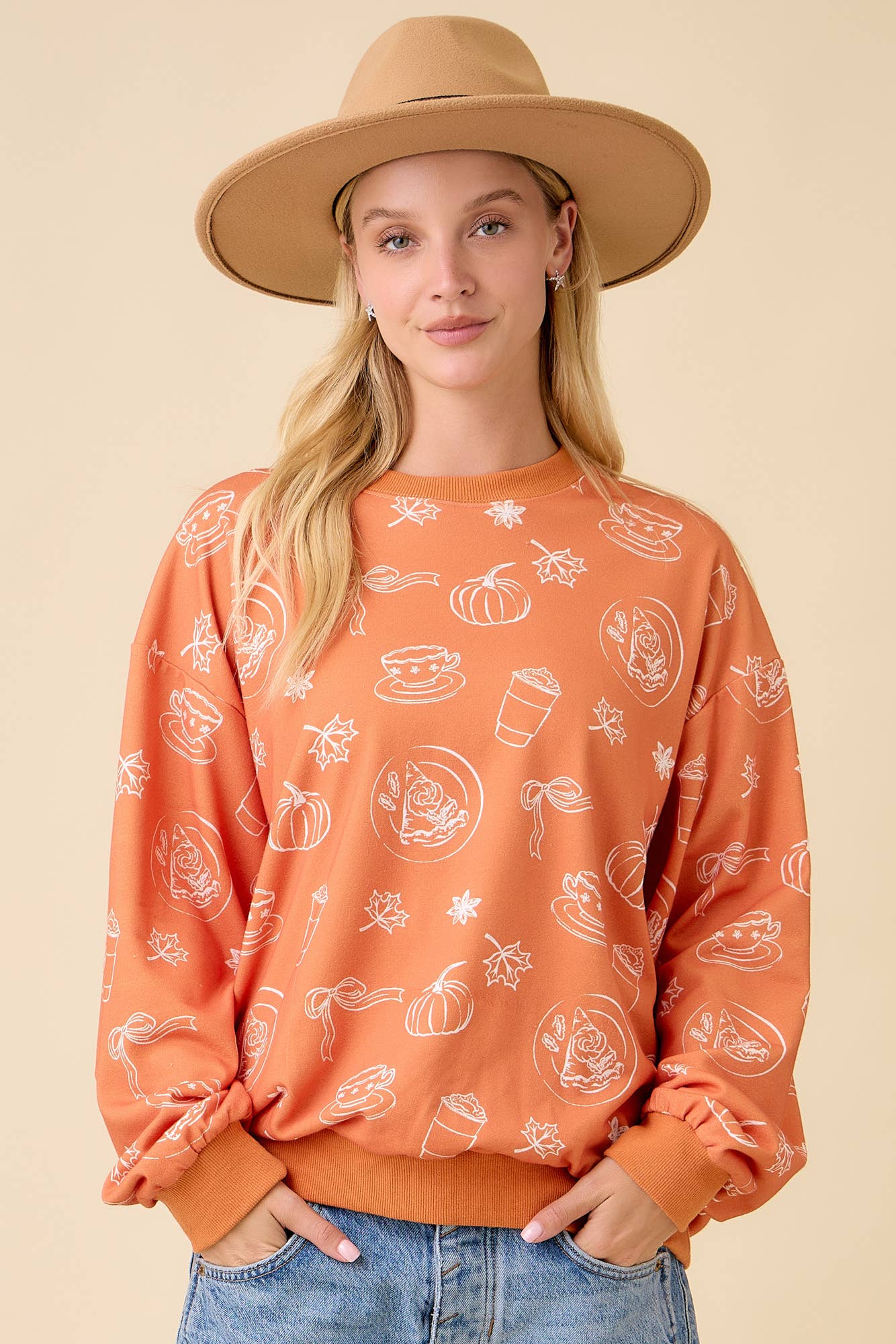 Pumpkin Spice Print Crewneck