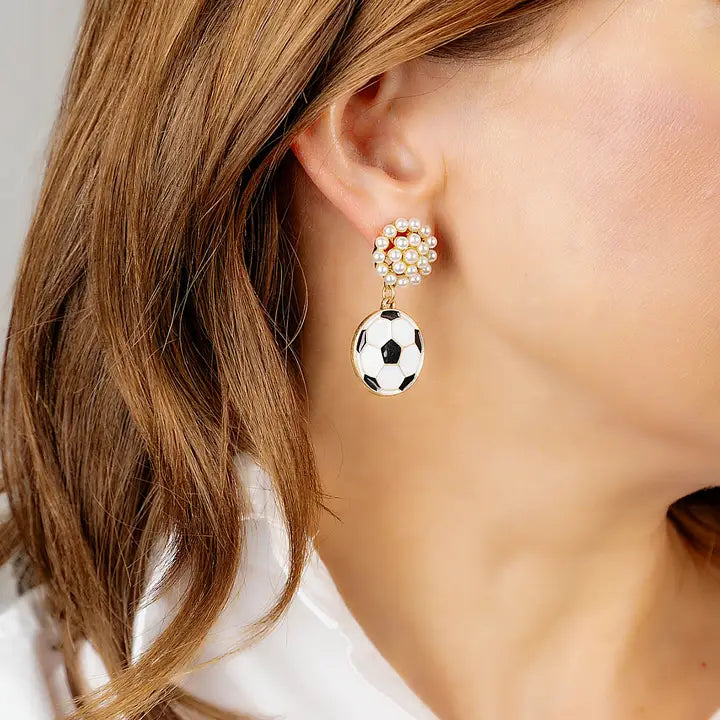 SOCCER BALL DROP EARRINGS