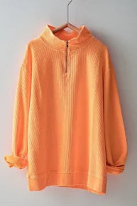 QUARTER ZIP PULLOVER-ORANGE