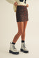 Leopard Suede Skirt