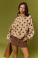 Half-Snap Button Polka Dot Sweatshirt