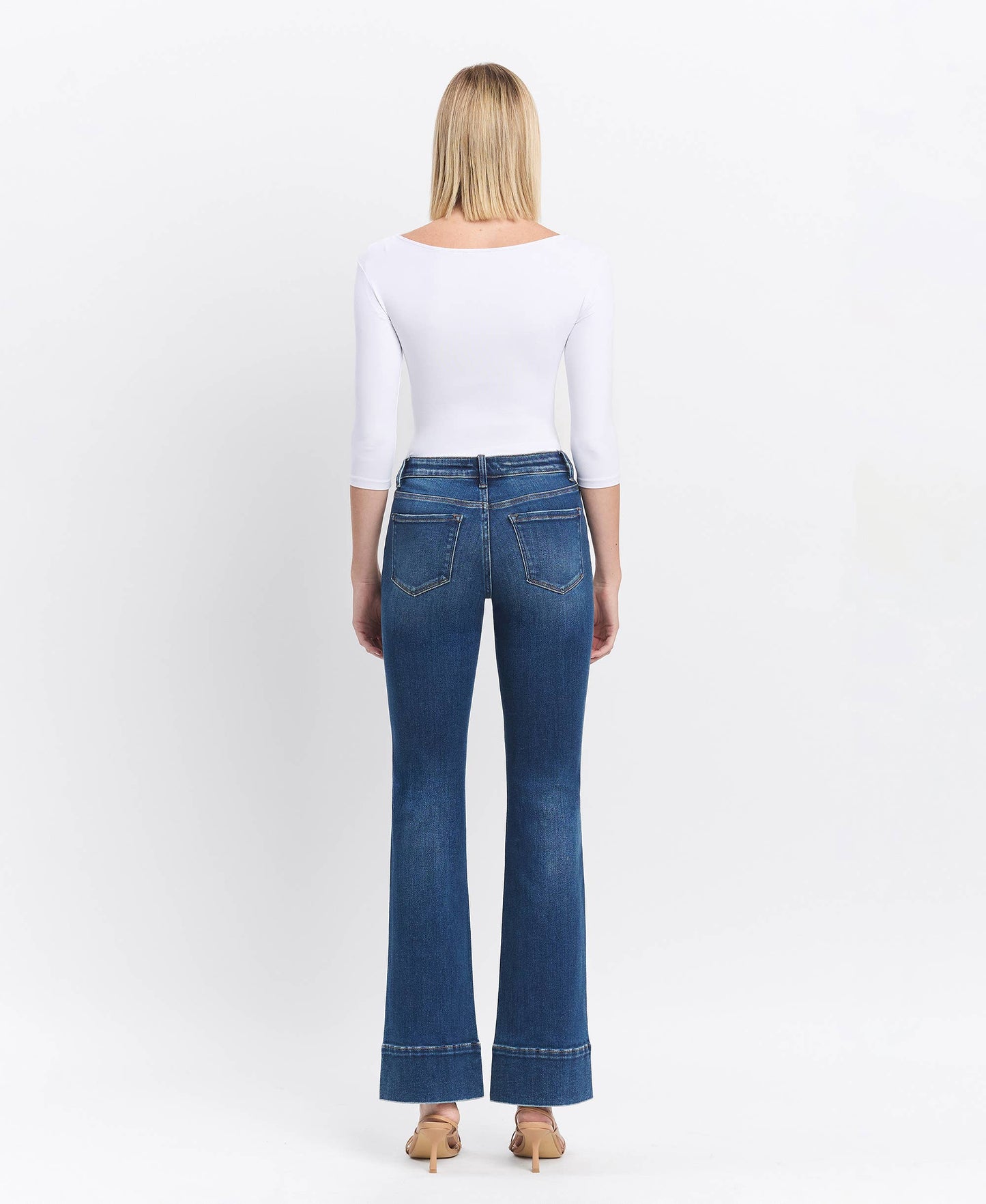 High Rise Trouser Hem Bootcut Jean