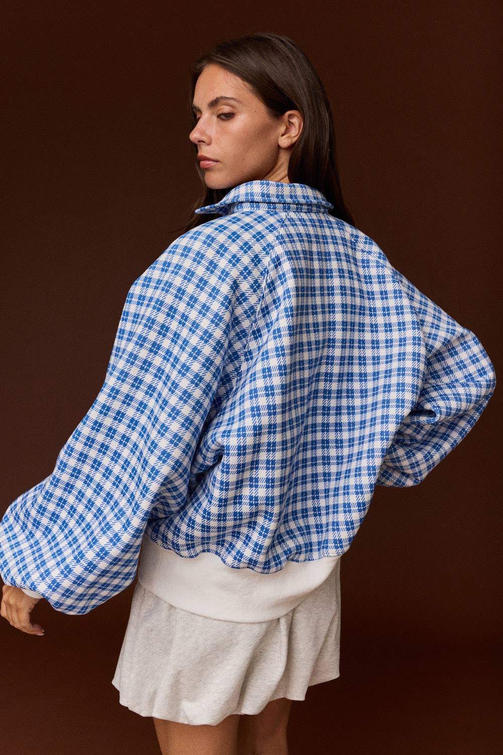 Plaid Button Pullover