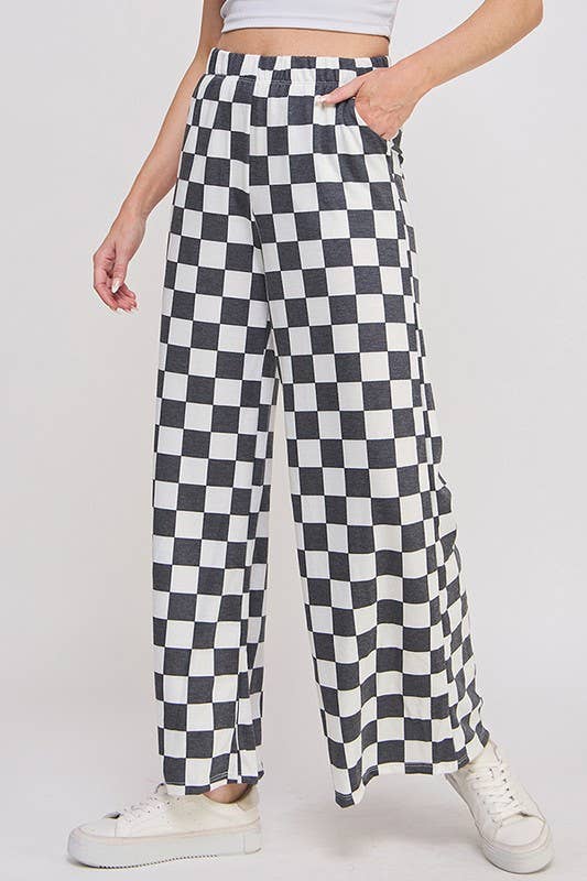 High Waist Checkered Pants