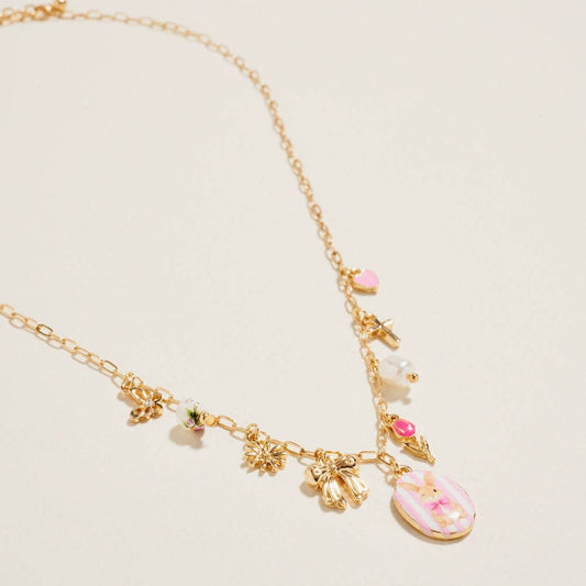 18 Inch Easter Bunny Enamel Charms Chain Necklace