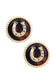 Katherine Horseshoe Stud Earrings in Tortoise