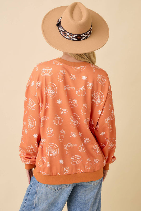 Pumpkin Spice Print Crewneck