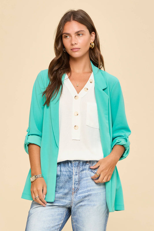 Open Front Boyfriend Blazer
