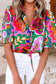 Summer Print V-Neck Blouse