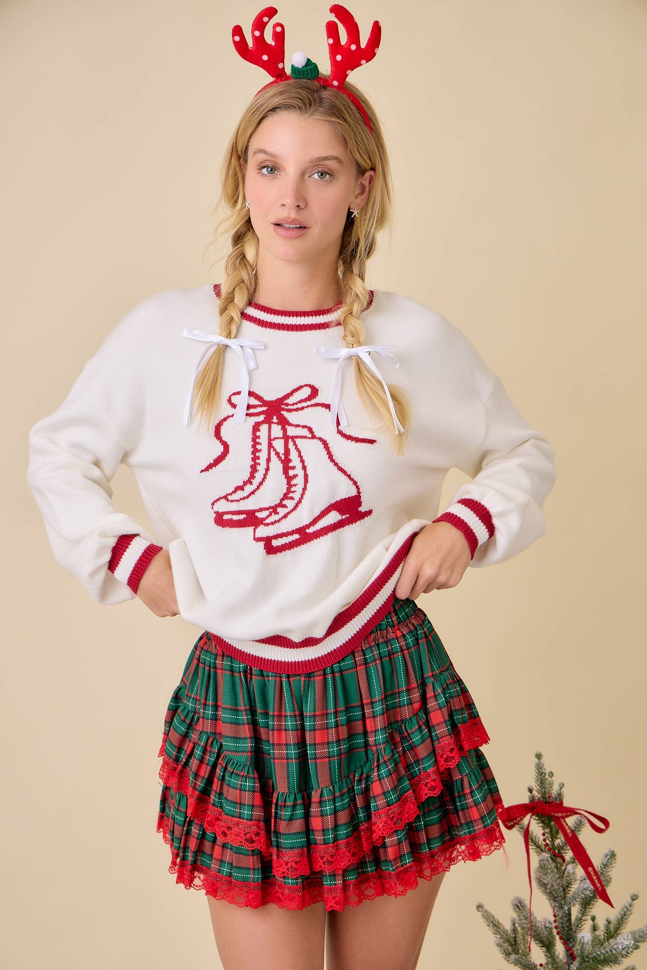 Ice Skate Print Sweater