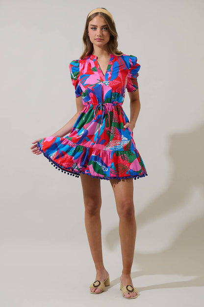 Exene Floral Shift Mini Dress