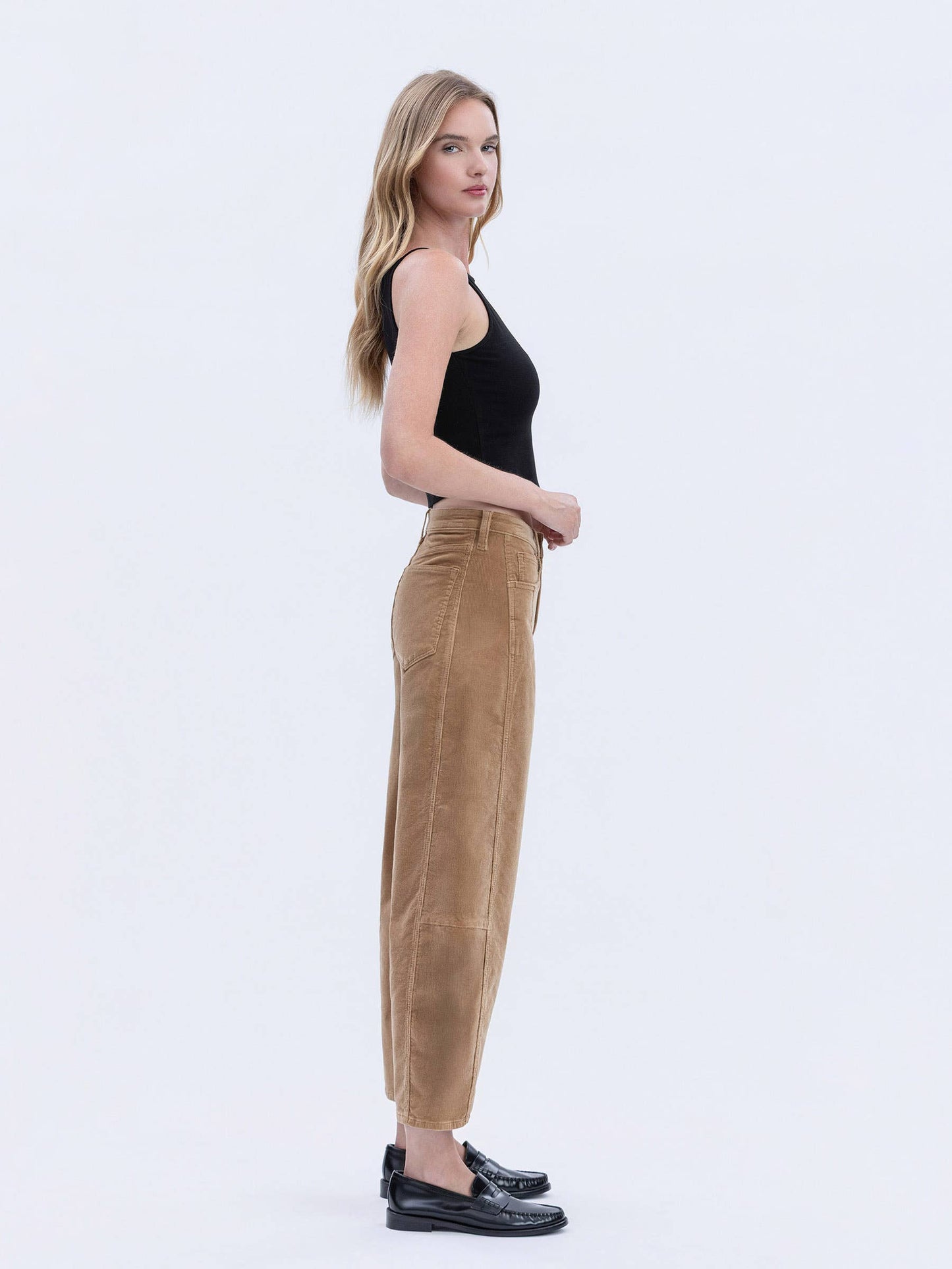 High Rise Corduroy Barrel Jean