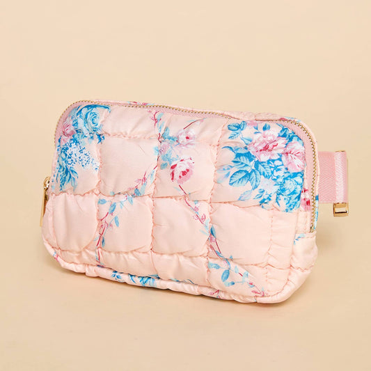Quilted Floral Belt Bag