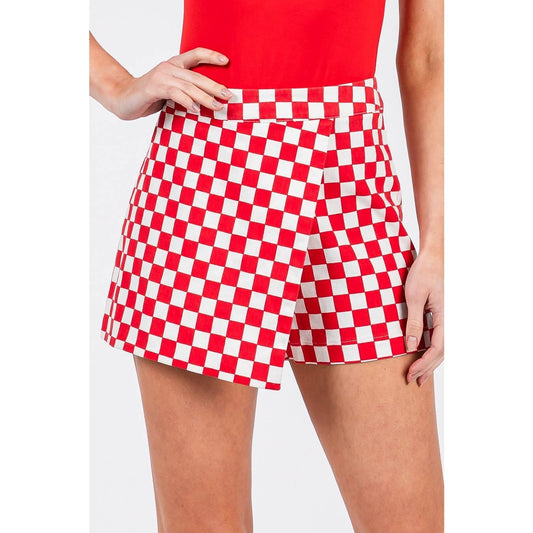 Game Day Checkered Wrap Skort