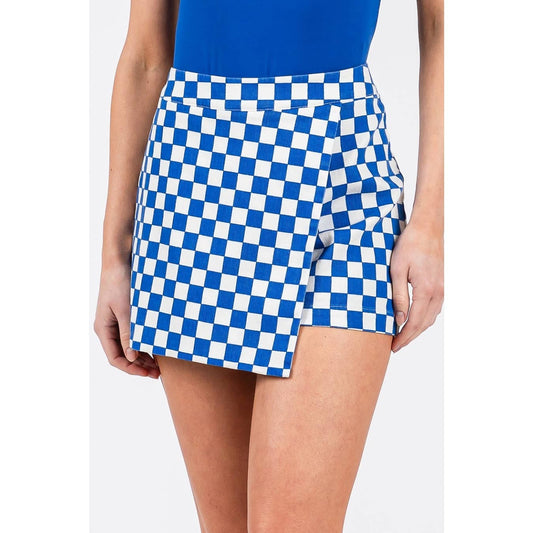 Game Day Checkered Wrap Skort