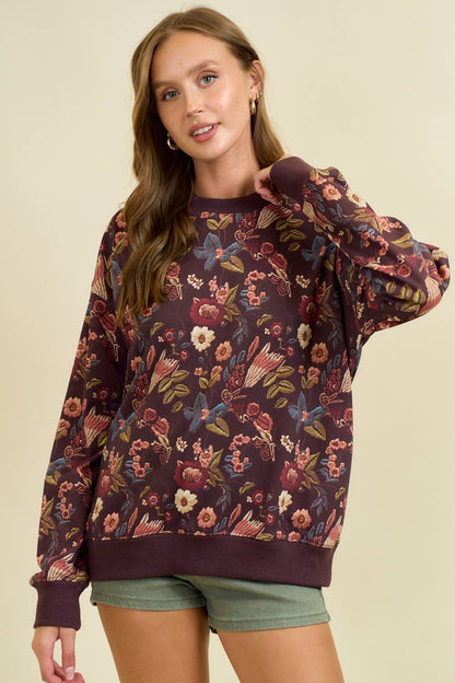 Floral Print Pullover
