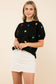 Embroidered Heart Short Sleeve Top